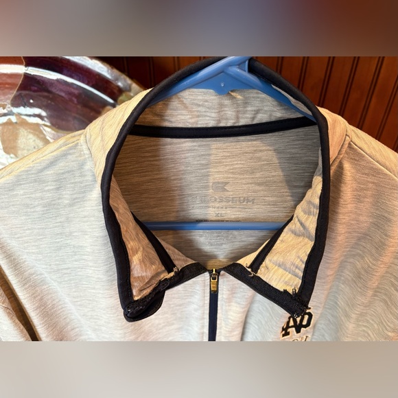 Notre Dame Irish men’s Quarter-Zip Pullover. Sharp grey & blue w/logo. - Picture 4 of 7